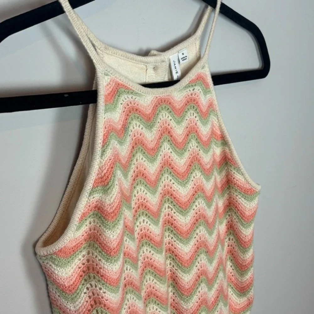 Janie & Jack Girls Orange Striped‎ Crochet Lined Dress Size 16 Spring Colorful